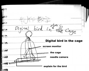 one digital bird in the cage